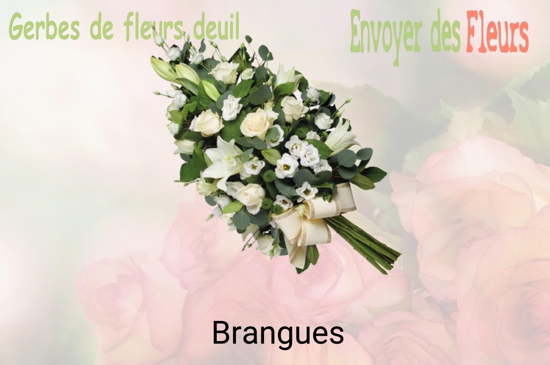 Gerbe de fleurs de deuil livrée à Brangues